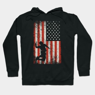 USA Flag Badminton Player Hoodie